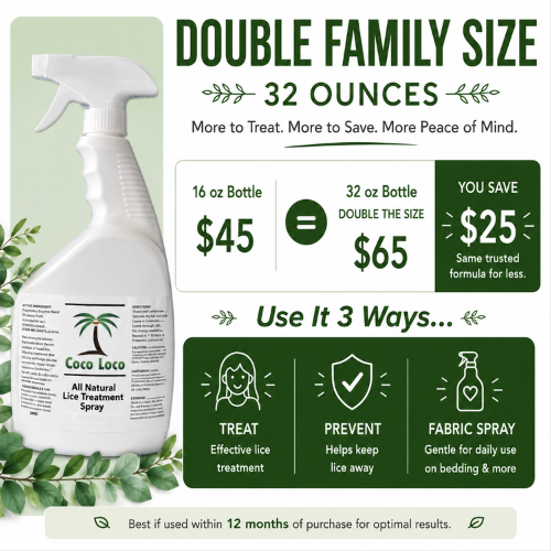 Coco Loco 32 oz Double Family Size Lice Treatment Spray