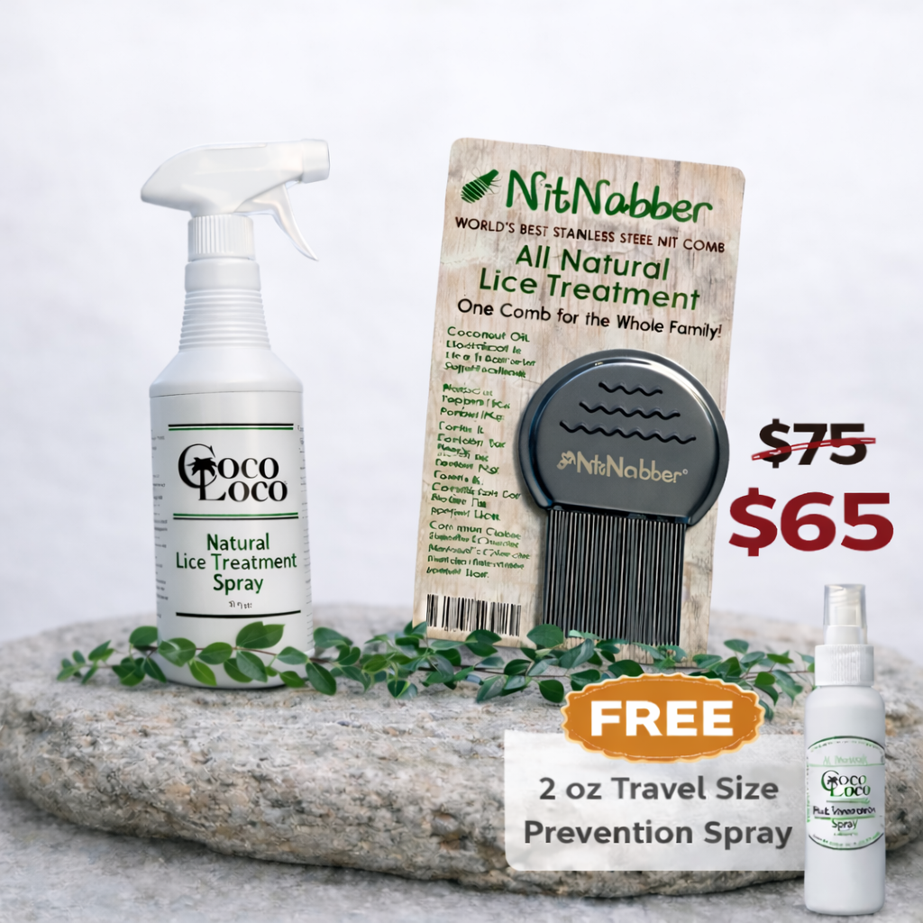 COCO LOCO NIT KIT: 16 OZ. COCO LOCO ALL NATURAL LICE TREATMENT-NITNABBER PROFESSIONAL LICE COMB
