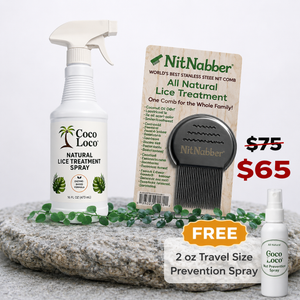 COCO LOCO NIT KIT: 16 OZ. COCO LOCO ALL NATURAL LICE TREATMENT-NITNABBER PROFESSIONAL LICE COMB